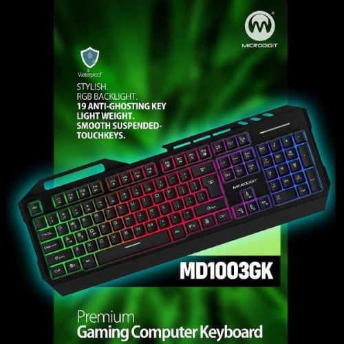 كيبورد بريميوم للالعاب ملون RGB LED MD1003