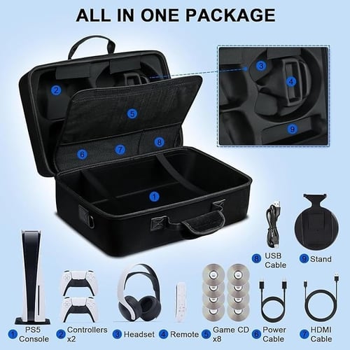 شنطة جهاز PS5 كبيرة اللون الاسود