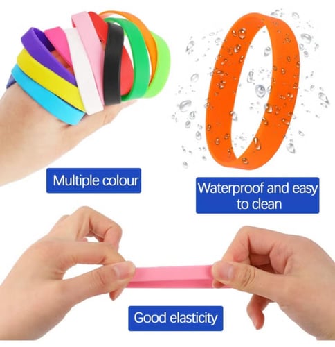 12 × سوار سيليكون مطاطي بألوان متنوعة