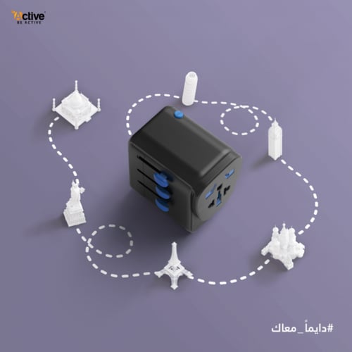 شاحن جداري - فيش السفر عالمي متعدد