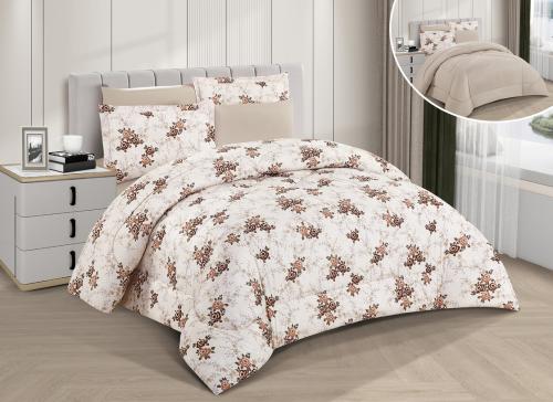 طقم لحاف مشجر مزدوج مكون ٦ قطع، مقاس مزدوج – زهري...