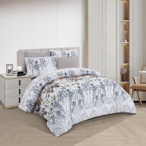 طقم لحاف مشجر مزدوج مكون ٦ قطع، مقاس مزدوج – زهري...