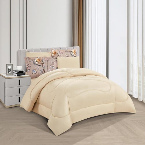 طقم لحاف مشجر مزدوج مكون ٦ قطع، مقاس مزدوج – زهري...