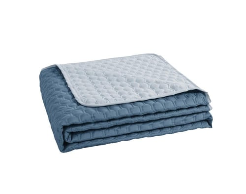 طقم مفرش فاخر ٦ قطع مقاس مزدوج – أزرق