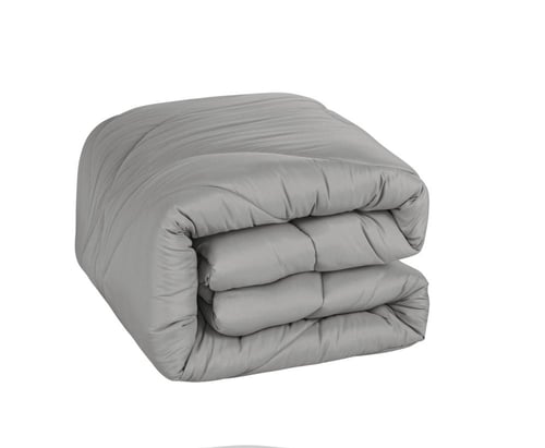 طقم لحاف الفندقى ٤ قطع مقاس مفرد – رمادي فاتح