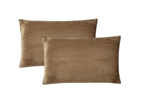 طقم لحاف شتوي فانيلا مخمل ٦ قطع مقاس مزدوج – بني