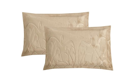 طقم لحاف شتوي فانيلا مخمل ٦ قطع مقاس مزدوج – بيج ف...