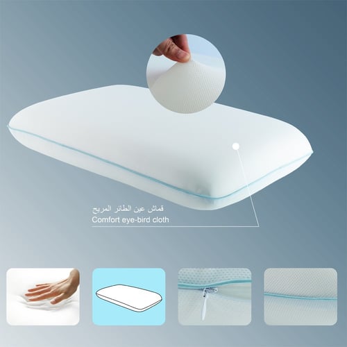 مخدة ميموري فوم - غطاء بسحاب قابل للغسل، 60*40*11...