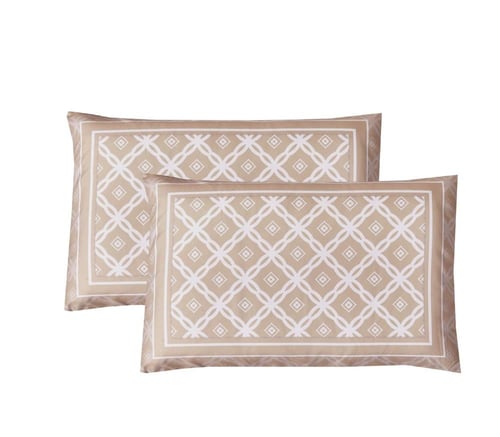 طقم لحاف جاكار ٦ قطع، مقاس مزدوج – بيج