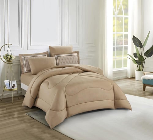 طقم لحاف الفندقى ٤ قطع مقاس مفرد – بيج