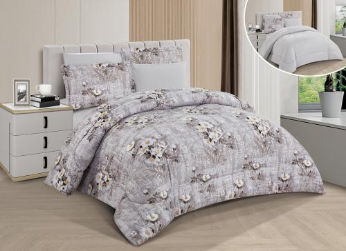 طقم لحاف مشجر مزدوج مكون ٦ قطع، مقاس مزدوج – رمادي...