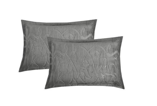 طقم لحاف شتوي فانيلا مخمل ٦ قطع مقاس مزدوج – رمادي