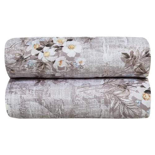 طقم لحاف مشجر مفرد مكون ٤ قطع، مقاس مزدوج – رمادي...