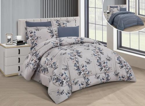 طقم لحاف مشجر مزدوج مكون ٦ قطع، مقاس مزدوج – زهري...