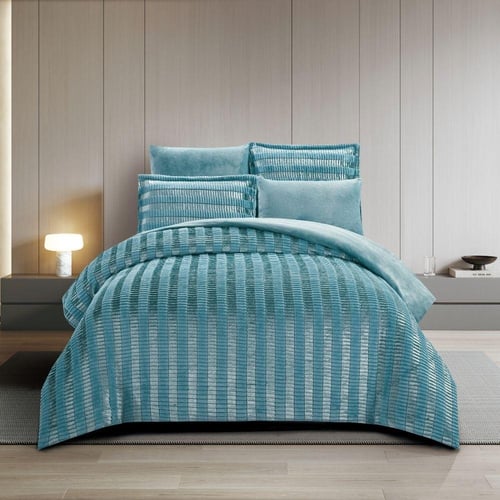 طقم لحاف شتوي فانيلا مخمل ٦ قطع مقاس مزدوج – أكوا...