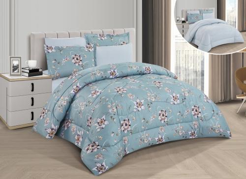 طقم لحاف مشجر مزدوج مكون ٦ قطع، مقاس مزدوج – رمادي...