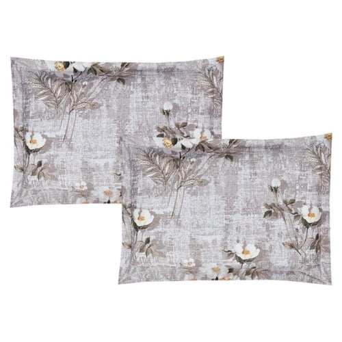 طقم لحاف مشجر مفرد مكون ٤ قطع، مقاس مزدوج – رمادي...