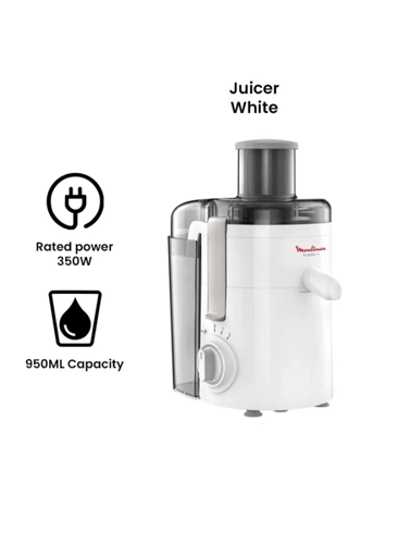 مولينكس عصارة فواكة 350 واط - أبيض - JU370127