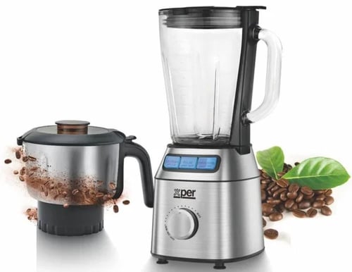 خلاط اكسبير 600 واط 1.5 لتر زجاجي مطحنة ستيل XPTB-...