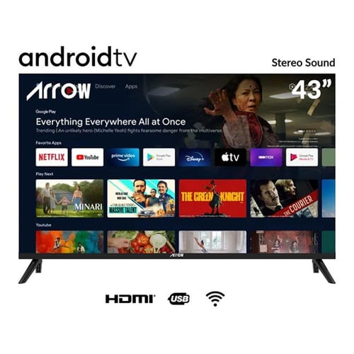 شاشة سمارت ارو 43 بوصة LED FHD بوصة أسود موديل RO-...