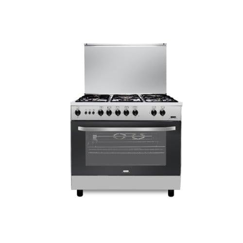 هام فرن غاز 5 شعلات - 55x80 سم أمان كامل - فضي HM8...