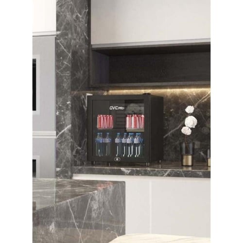 جي في سي برو ثلاجة باب واحد زجاجي - 50 لتر - أسود...