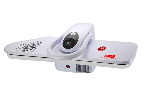 هام مكواة كبس بخارية 38 بوصة 2200 واط بشاشة - أبيض...