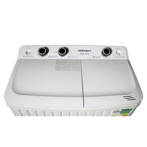 غسالة دورا سات حوضين 5 كيلو – أبيض DS5TW