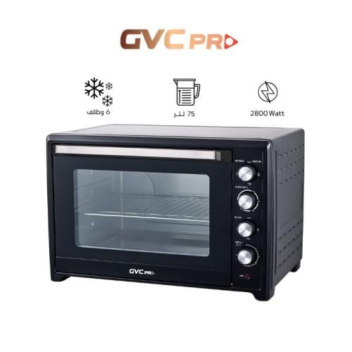 فرن جي في سي كهربائي 75 لتر لون اسود موديل GVOV-85...