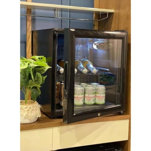 جي في سي برو ثلاجة باب واحد زجاجي - 50 لتر - أسود...