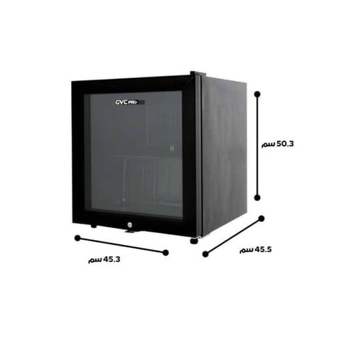 جي في سي برو ثلاجة باب واحد زجاجي - 50 لتر - أسود...