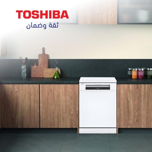 غسالة صحون توشيبا 14 مكان 6 برامج 1650 لتر لون أبي...