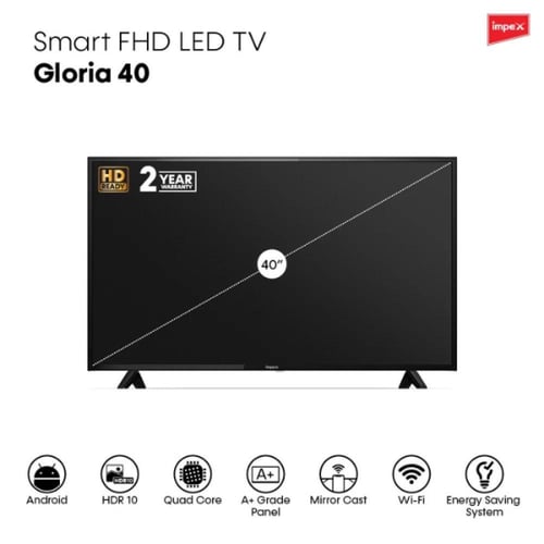 شاشة ذكية امبكس جلوريا 40 بوصة LED - بدقة Full HD...