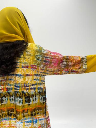 Summer abaya crepe flared in bright colors