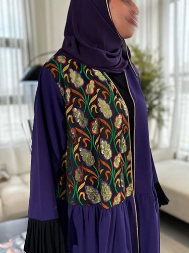 عباية كسرات قصة كلوش كريب بنفسجي