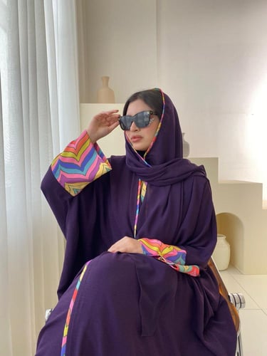 عباية قصة نص بشت نوع القماش كريب