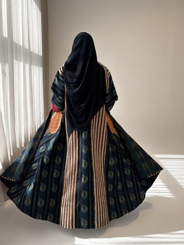 عباية قصة كلوش جاكار شتوي