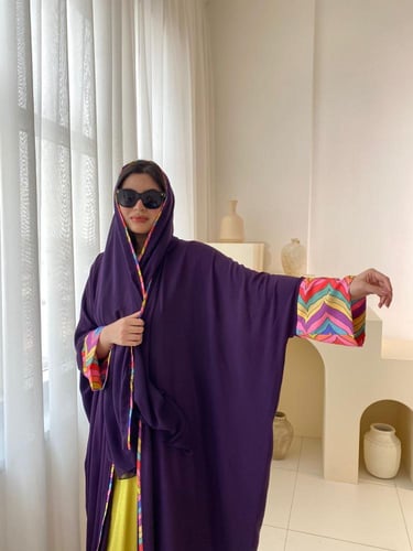 عباية قصة نص بشت نوع القماش كريب