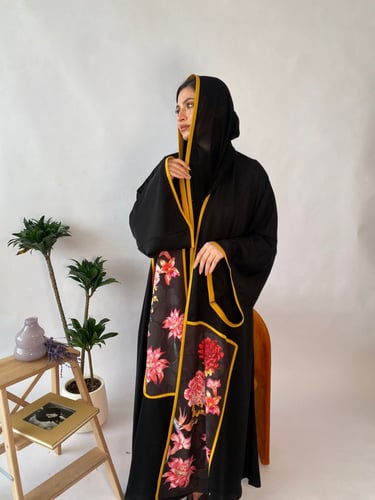 عباية كلوش كريب بلون من اختيارك