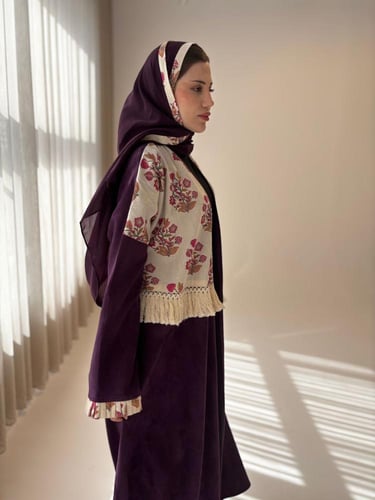 عباية شاموا كلوش باللون البنفسجي الغامق