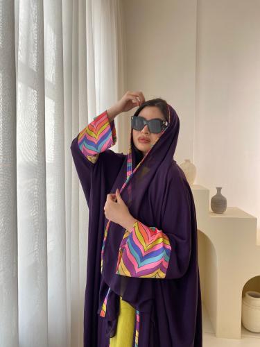 عباية قصة نص بشت نوع القماش كريب