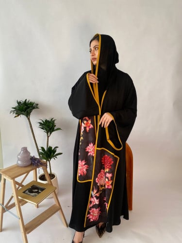 عباية كلوش كريب بلون من اختيارك