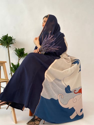 عباية كلوش كريب بستايل كلاسيكي