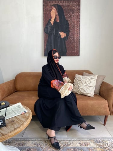 عباية كلوش كريب ستايل خليجي