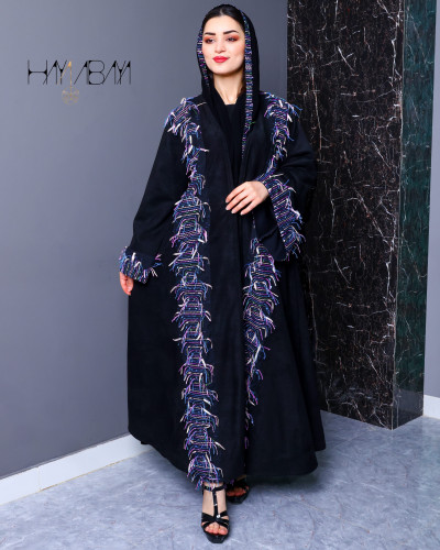 عباية شتوية قصة كلوش نوع القماش شامواه