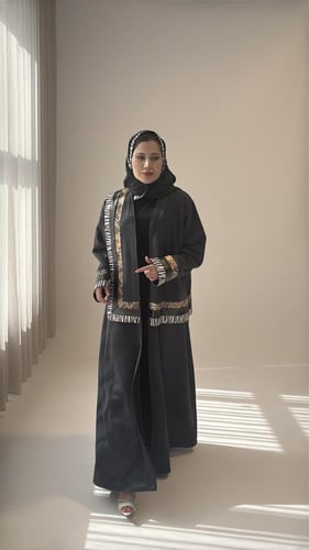 عباية قصة كلوش من قماش شاموا