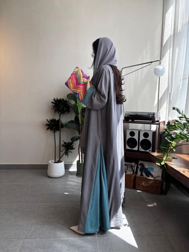 عباية قصة كلوش رمادي