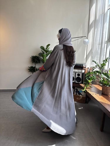 عباية قصة كلوش رمادي