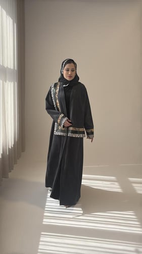 عباية قصة كلوش من قماش شاموا