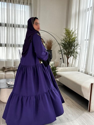 عباية كسرات قصة كلوش كريب بنفسجي